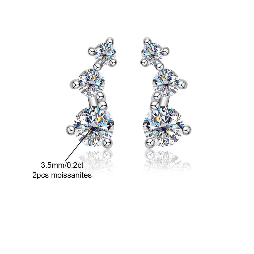 Brinco Trio Moissanite Moissanite - Momi Jewel
