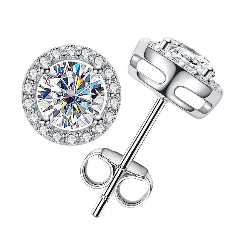 Brinco Round Moissanite Moissanite Brincos