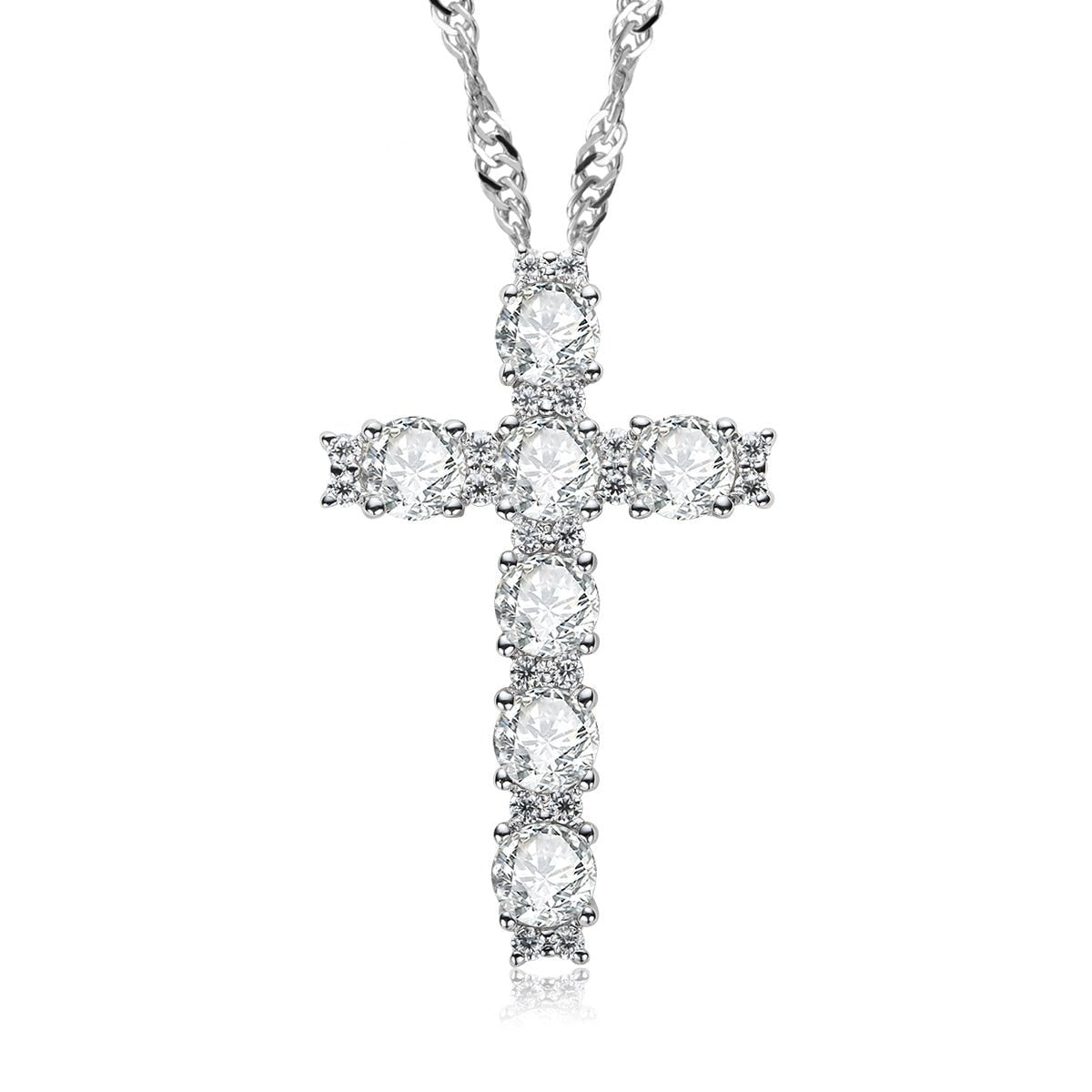Colar Cruz Moissanite Moissanite - Momi Jewel