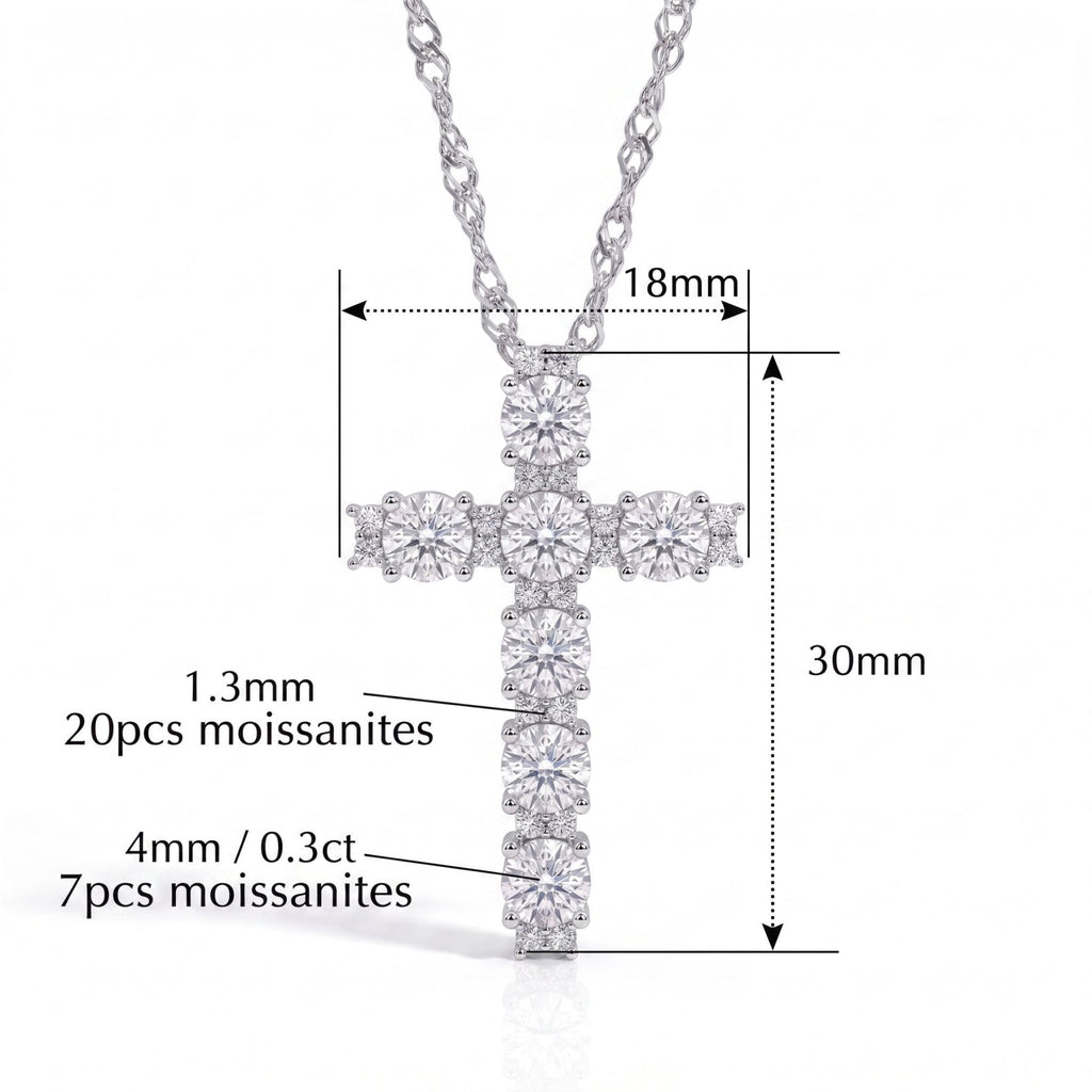 Colar Cruz Moissanite Moissanite - Momi Jewel