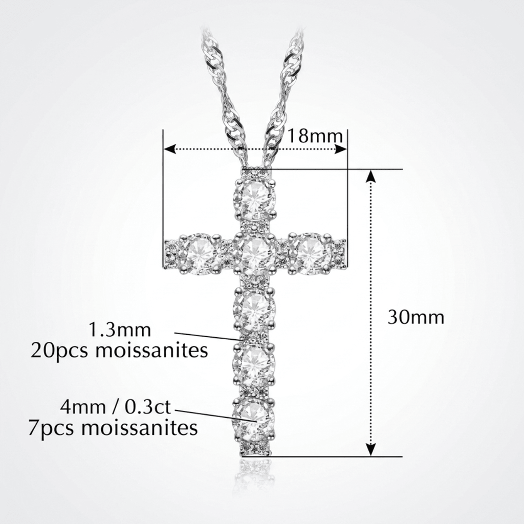 Colar Cruz Moissanite Moissanite - Momi Jewel