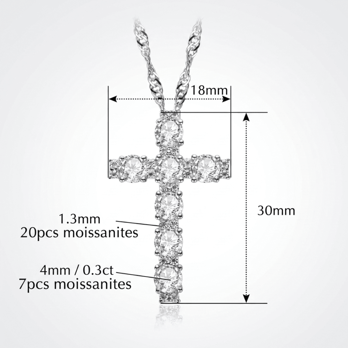 Colar Cruz Moissanite Moissanite - Momi Jewel