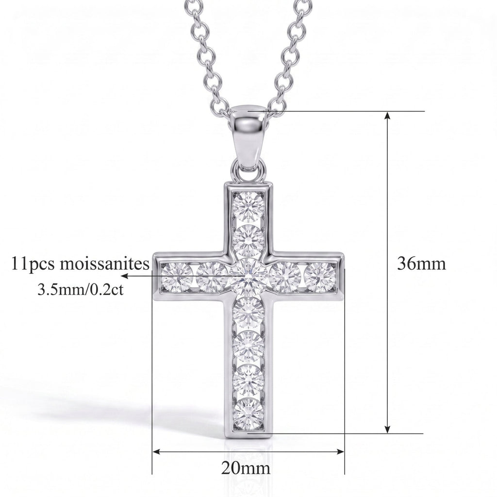 Colar Cruz Preciosa Moissanite Moissanite - Momi Jewel