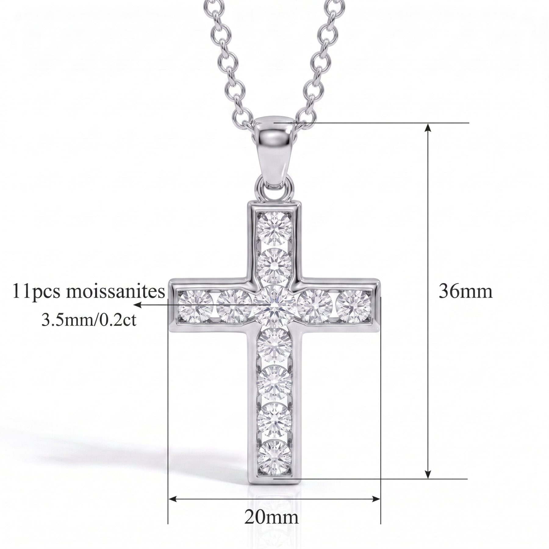 Colar Cruz Preciosa Moissanite Moissanite - Momi Jewel