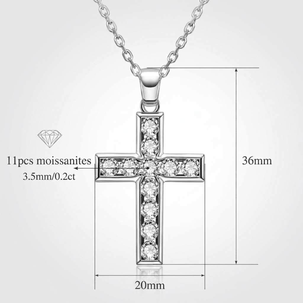Colar Cruz Preciosa Moissanite Moissanite - Momi Jewel