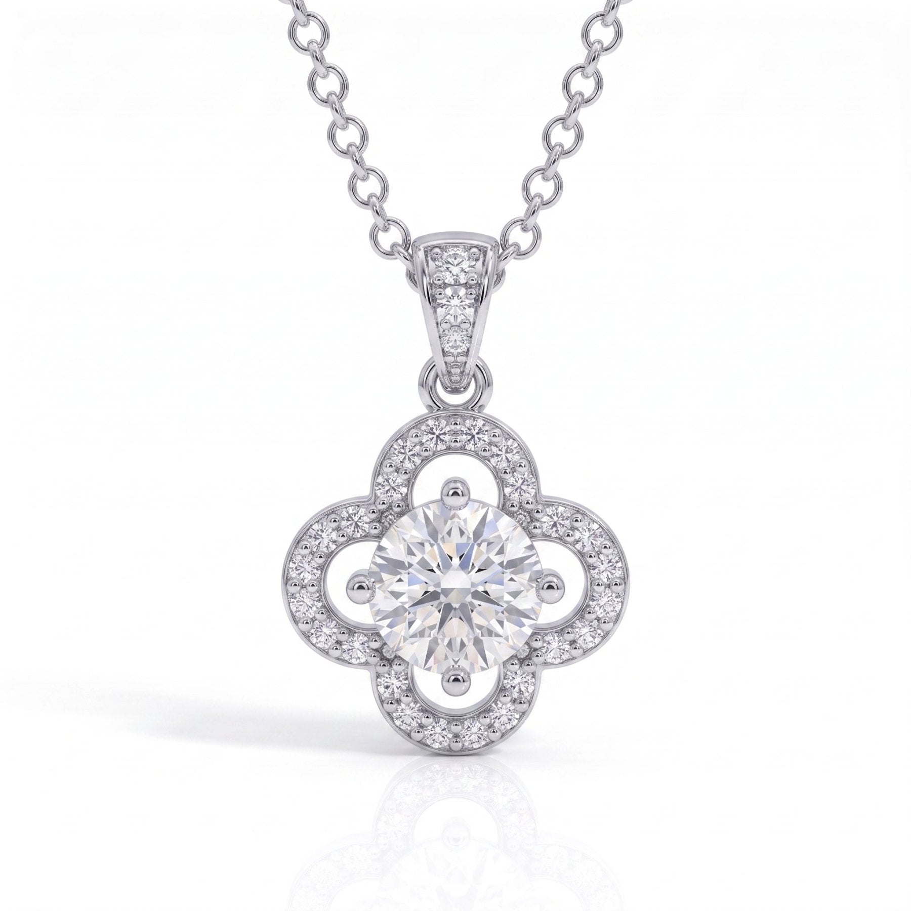 Colar Flower Moissanite Moissanite - Momi Jewel