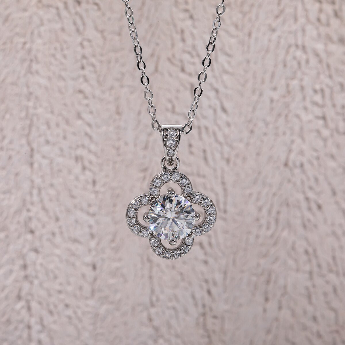 Colar Flower Moissanite Moissanite - Momi Jewel