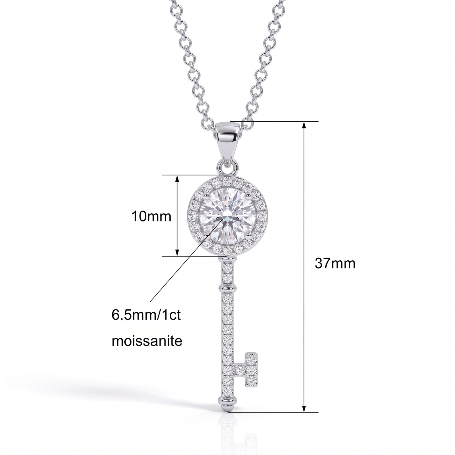 Colar Key Moissanite Moissanite - Momi Jewel