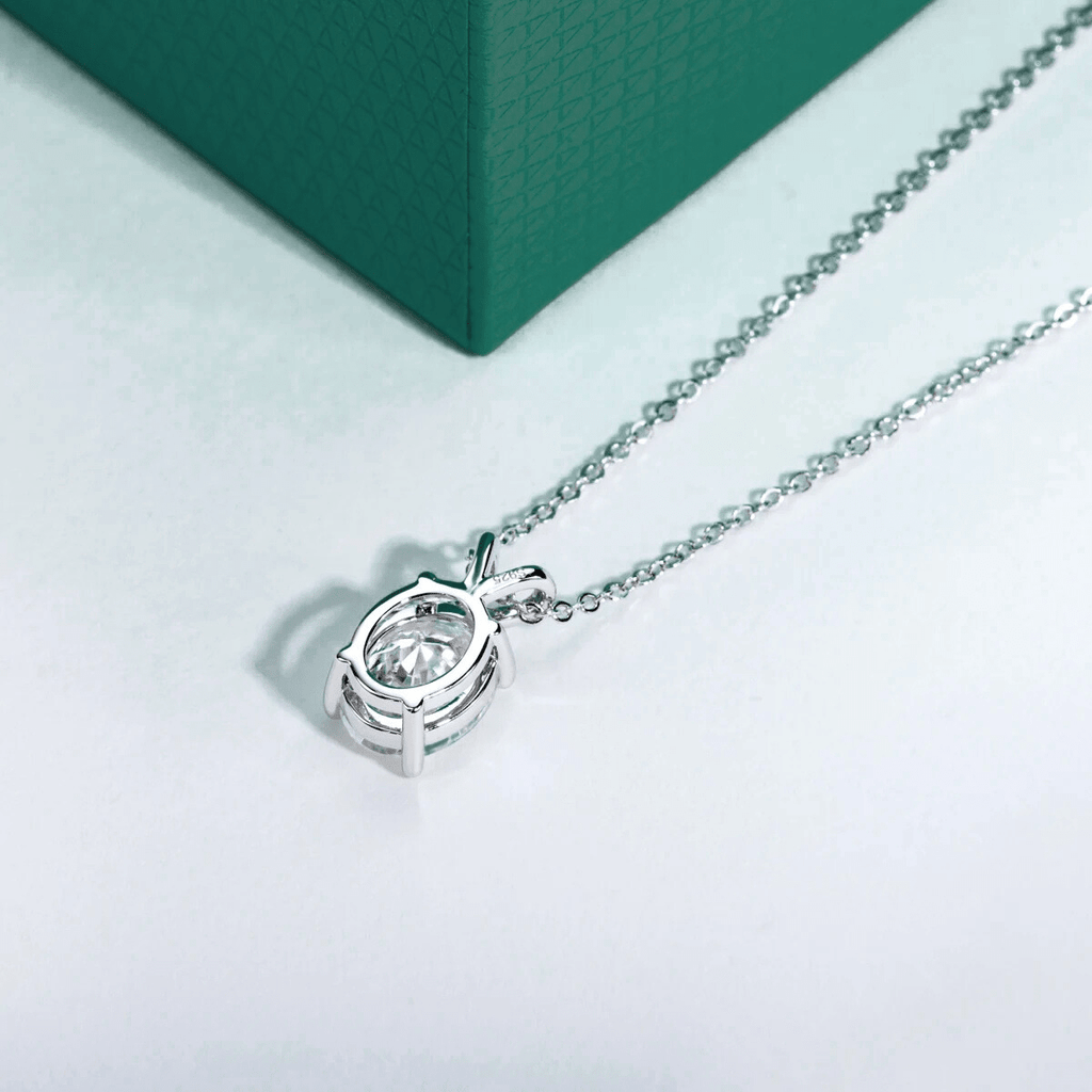 Colar Oval Moissanite Moissanite - Momi Jewel