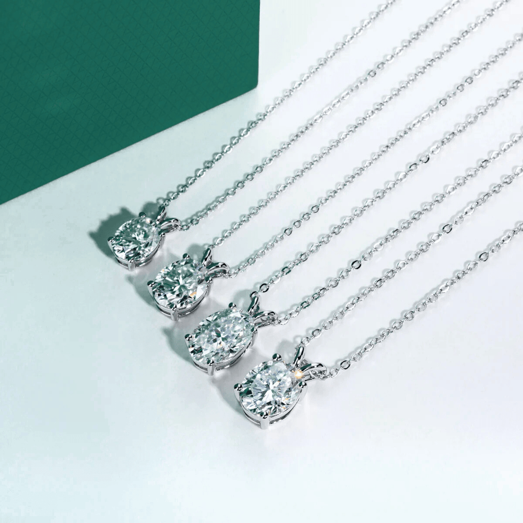 Colar Oval Moissanite Moissanite - Momi Jewel