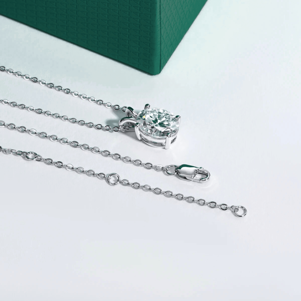 Colar Oval Moissanite Moissanite - Momi Jewel