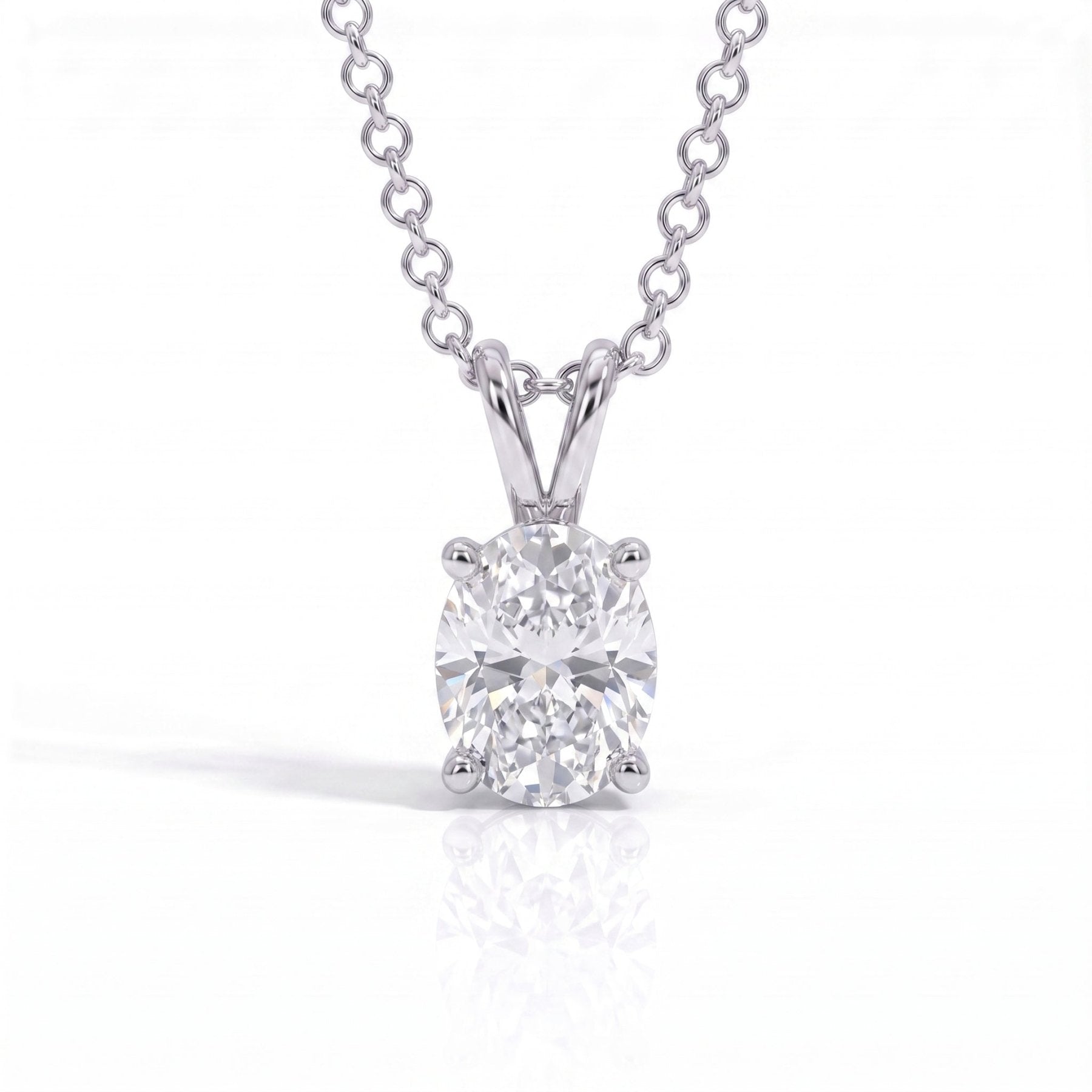 Colar Oval Moissanite Moissanite - Momi Jewel
