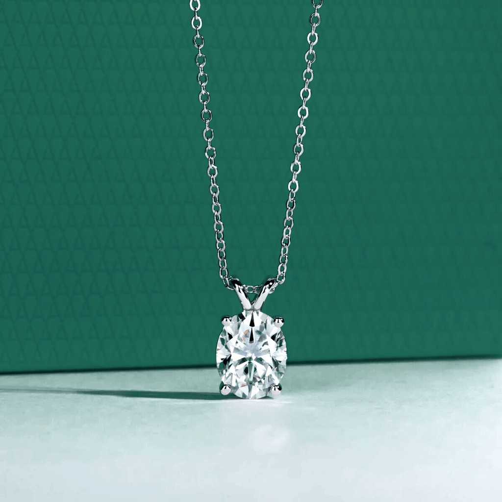 Colar Oval Moissanite Moissanite - Momi Jewel