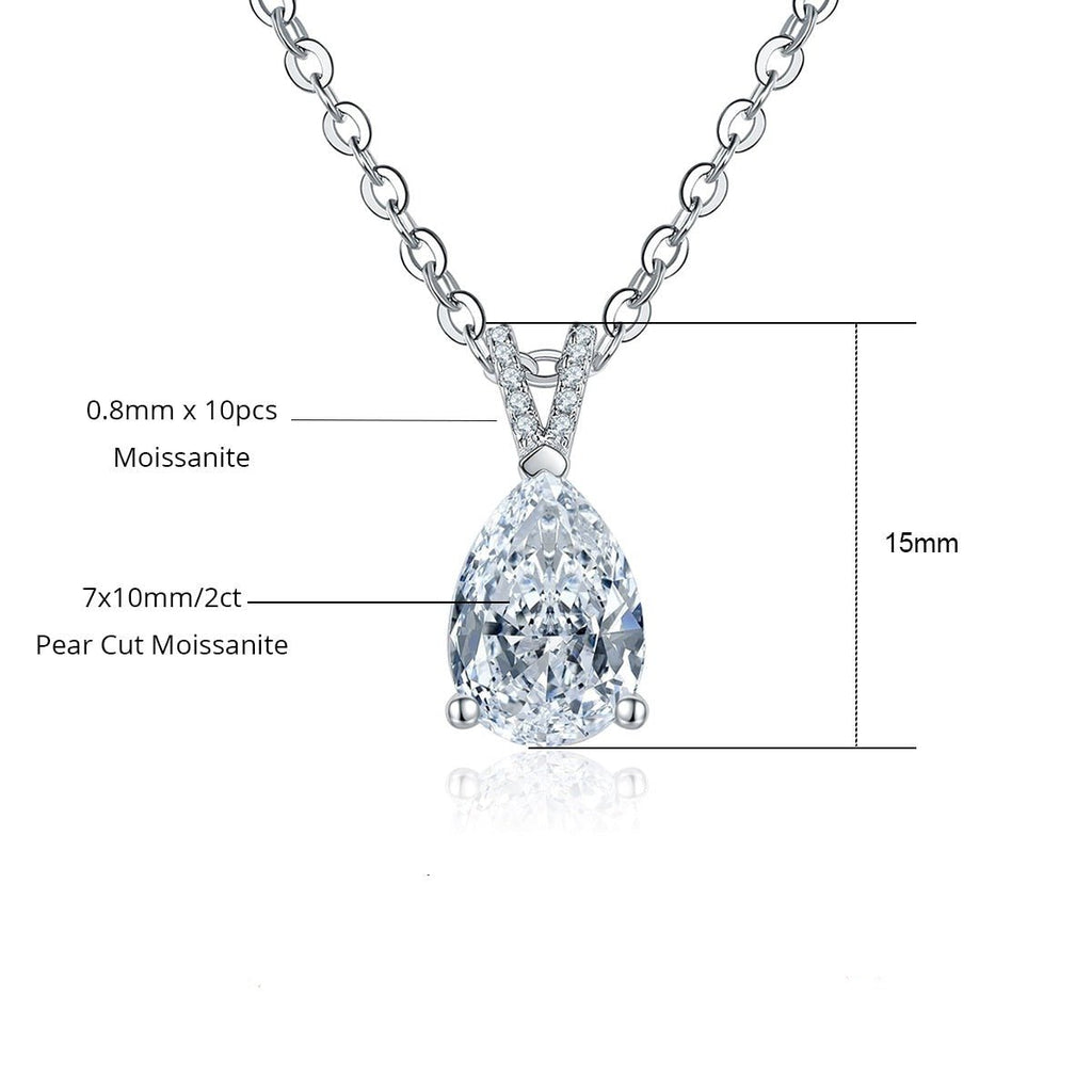 Colar Pear Moissanite Moissanite - Momi Jewel