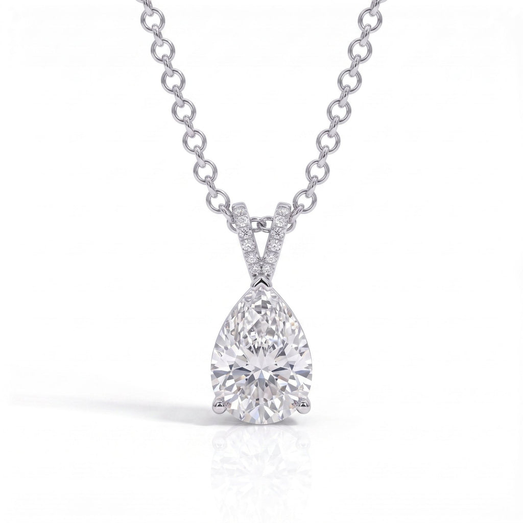 Colar Pear Moissanite Moissanite - Momi Jewel