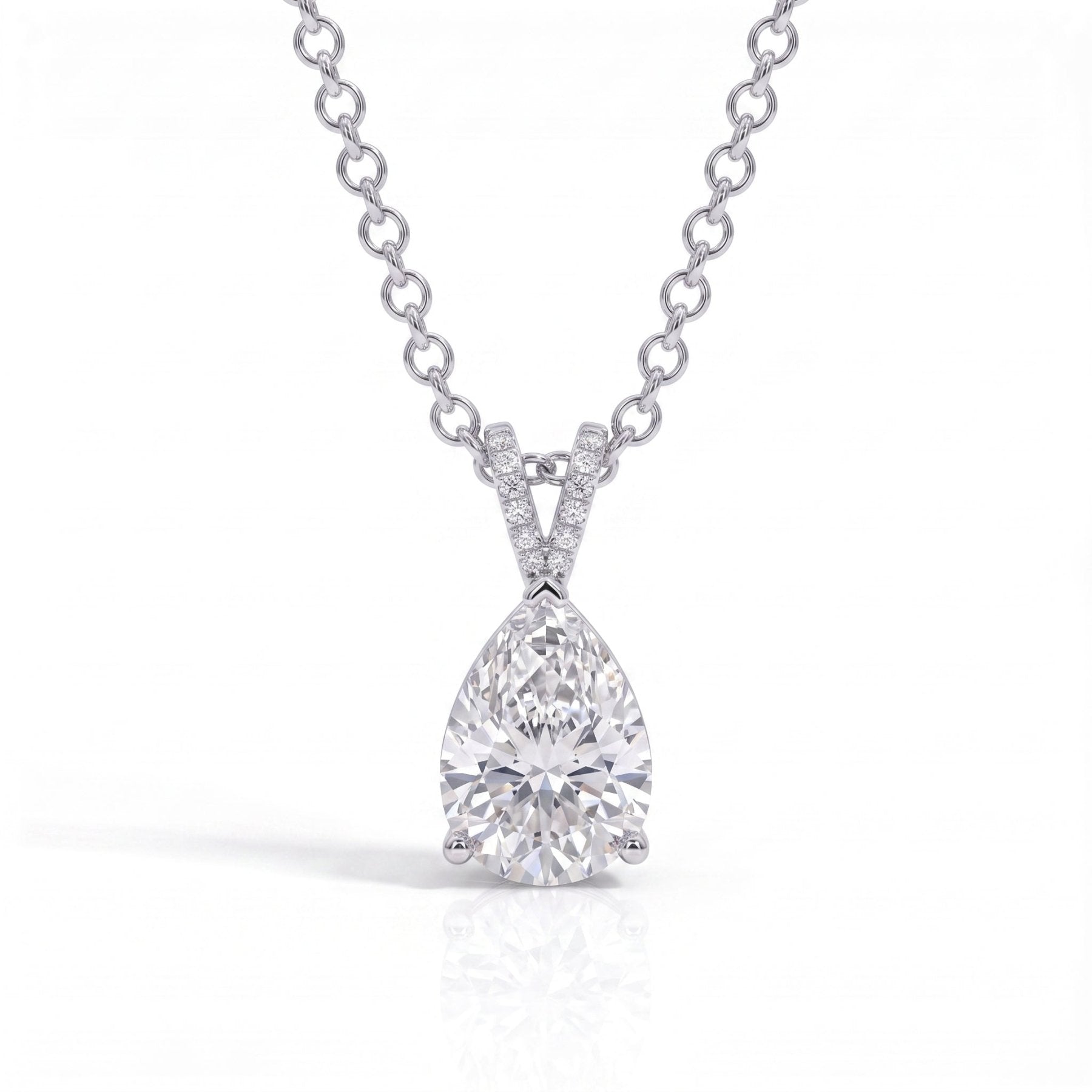 Colar Pear Moissanite Moissanite - Momi Jewel
