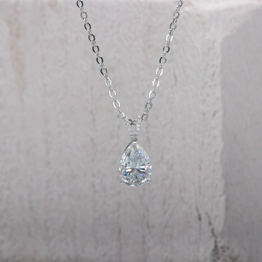 Colar Pear Moissanite Moissanite - Momi Jewel