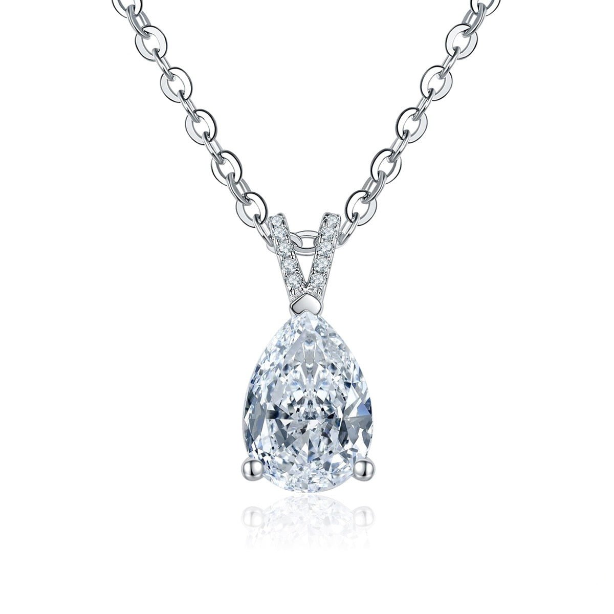 Colar Pear Moissanite Moissanite - Momi Jewel