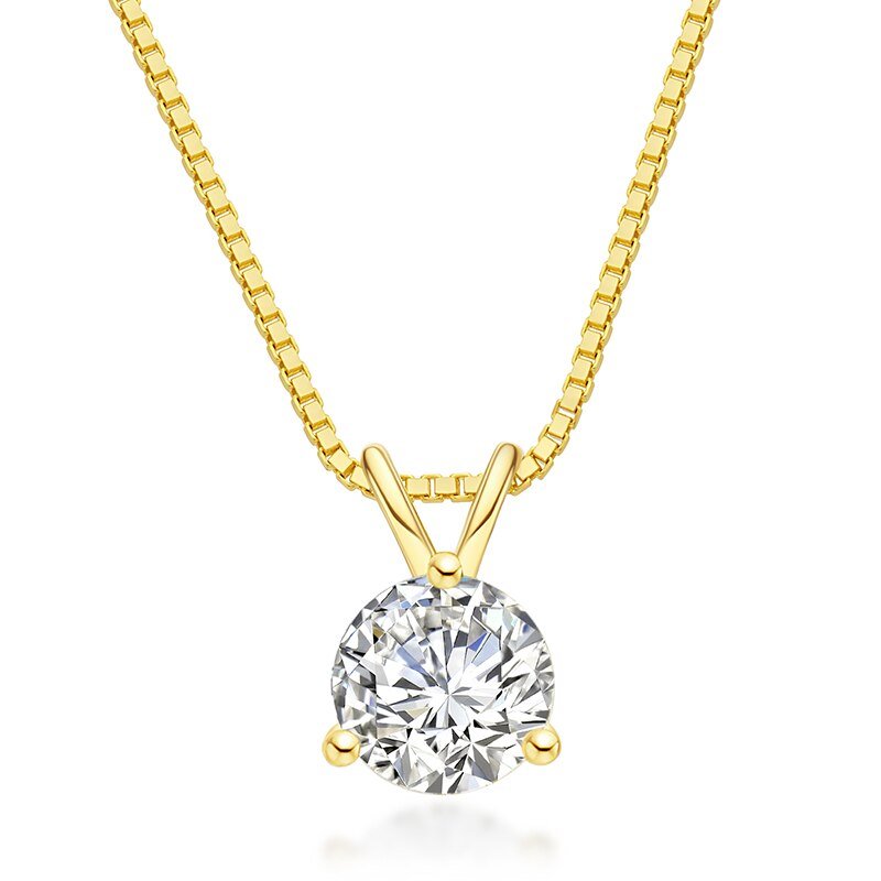 Colar Ponto de Luz 3 Garras Moissanite Moissanite - Momi Jewel