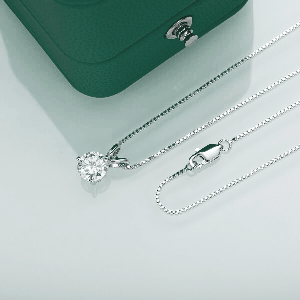Colar Ponto de Luz 3 Garras Moissanite Moissanite - Momi Jewel