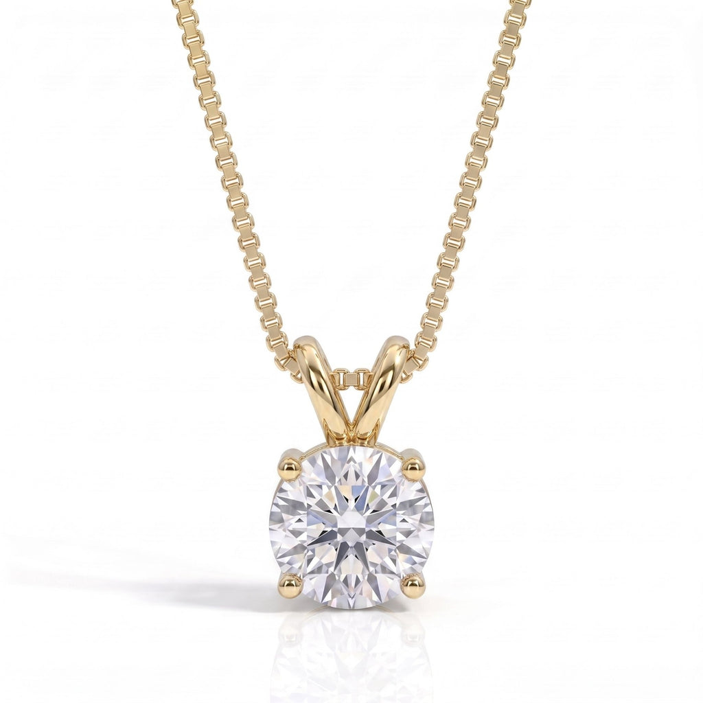 Colar Ponto de Luz 3 Garras Moissanite Moissanite - Momi Jewel