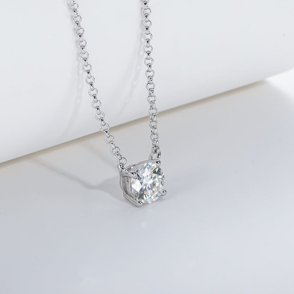 Colar Ponto de Luz 4 Garras Moissanite Moissanite - Momi Jewel