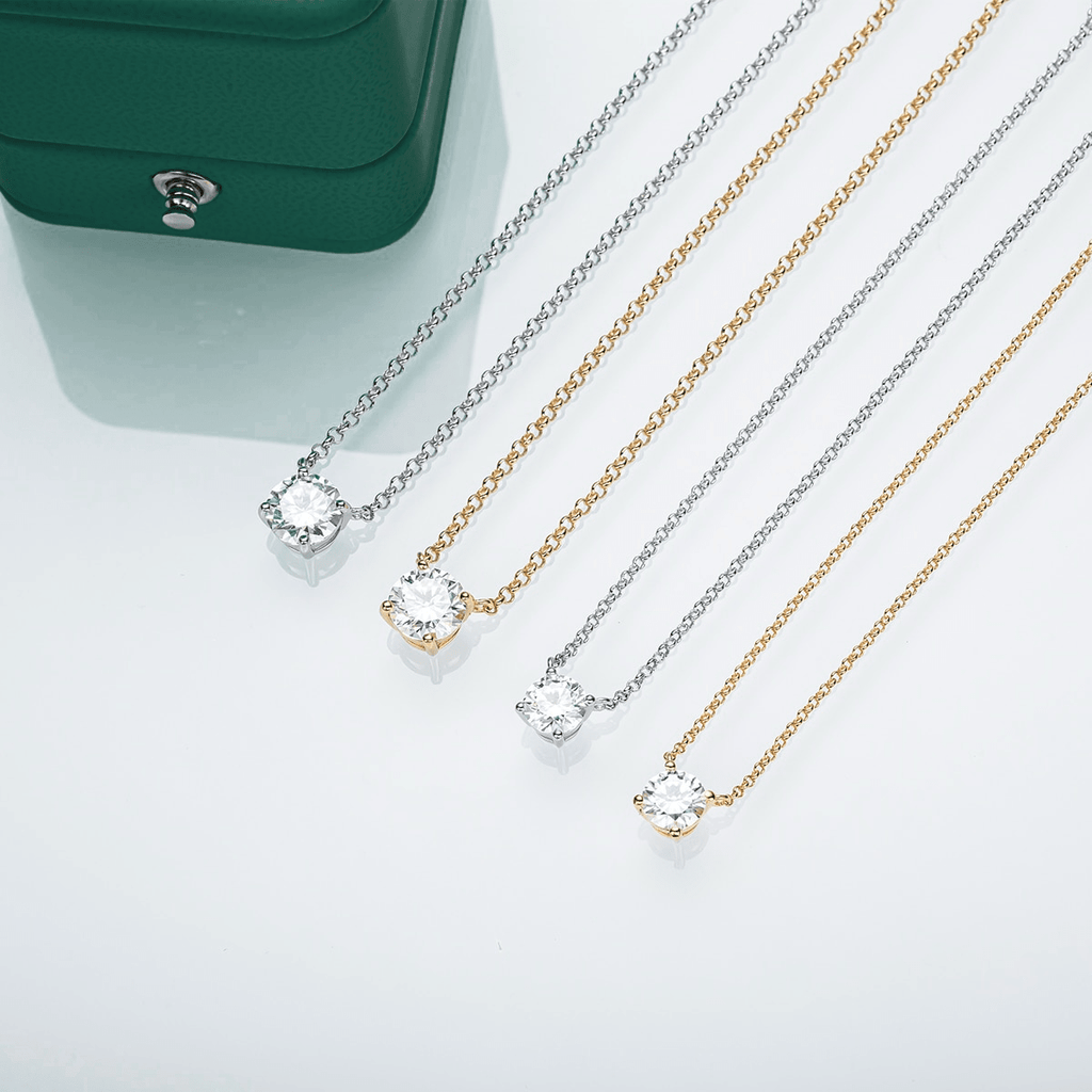 Colar Ponto de Luz 4 Garras Moissanite Moissanite - Momi Jewel