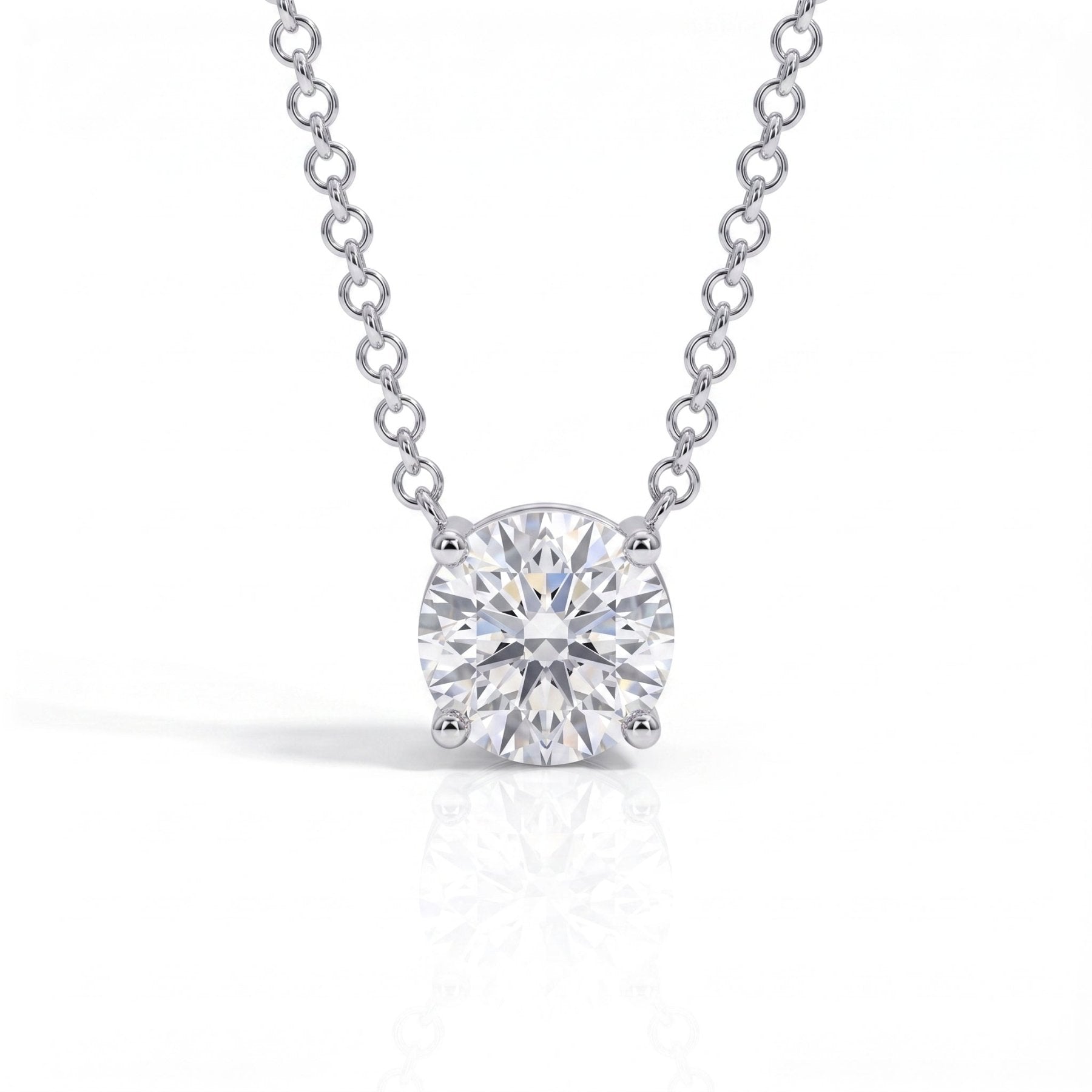 Colar Ponto de Luz 4 Garras Moissanite Moissanite - Momi Jewel