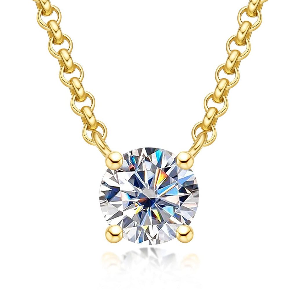 Colar Ponto de Luz 4 Garras Moissanite Moissanite - Momi Jewel