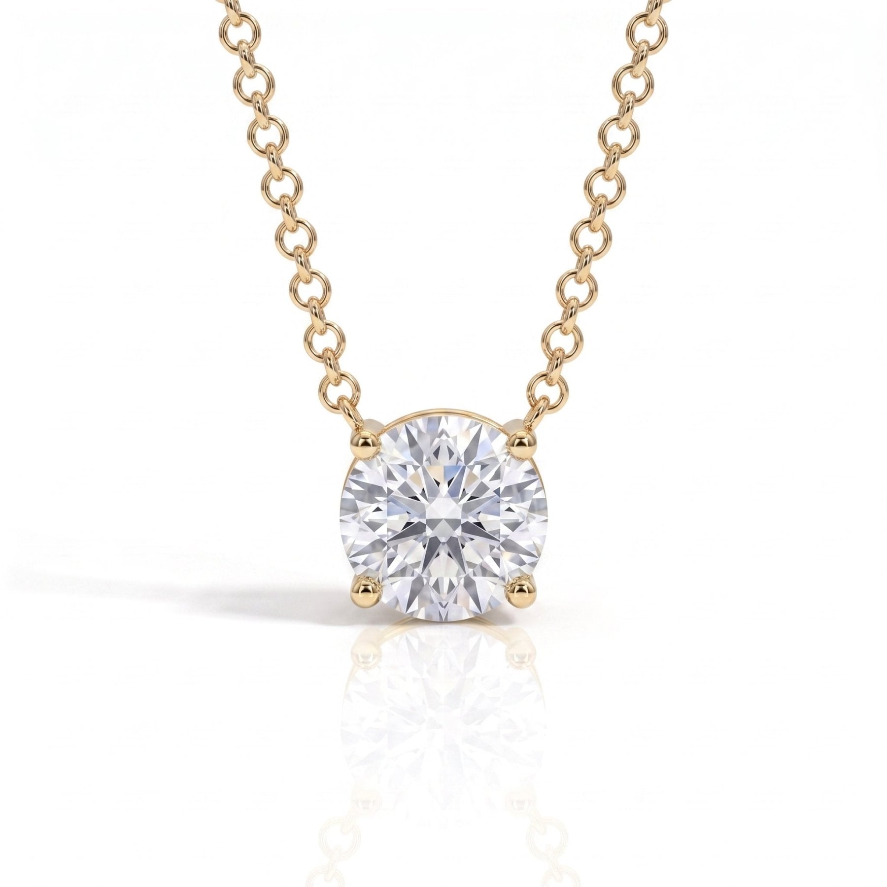 Colar Ponto de Luz 4 Garras Moissanite Moissanite - Momi Jewel