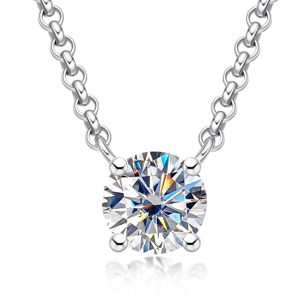 Colar Ponto de Luz 4 Garras Moissanite Moissanite - Momi Jewel