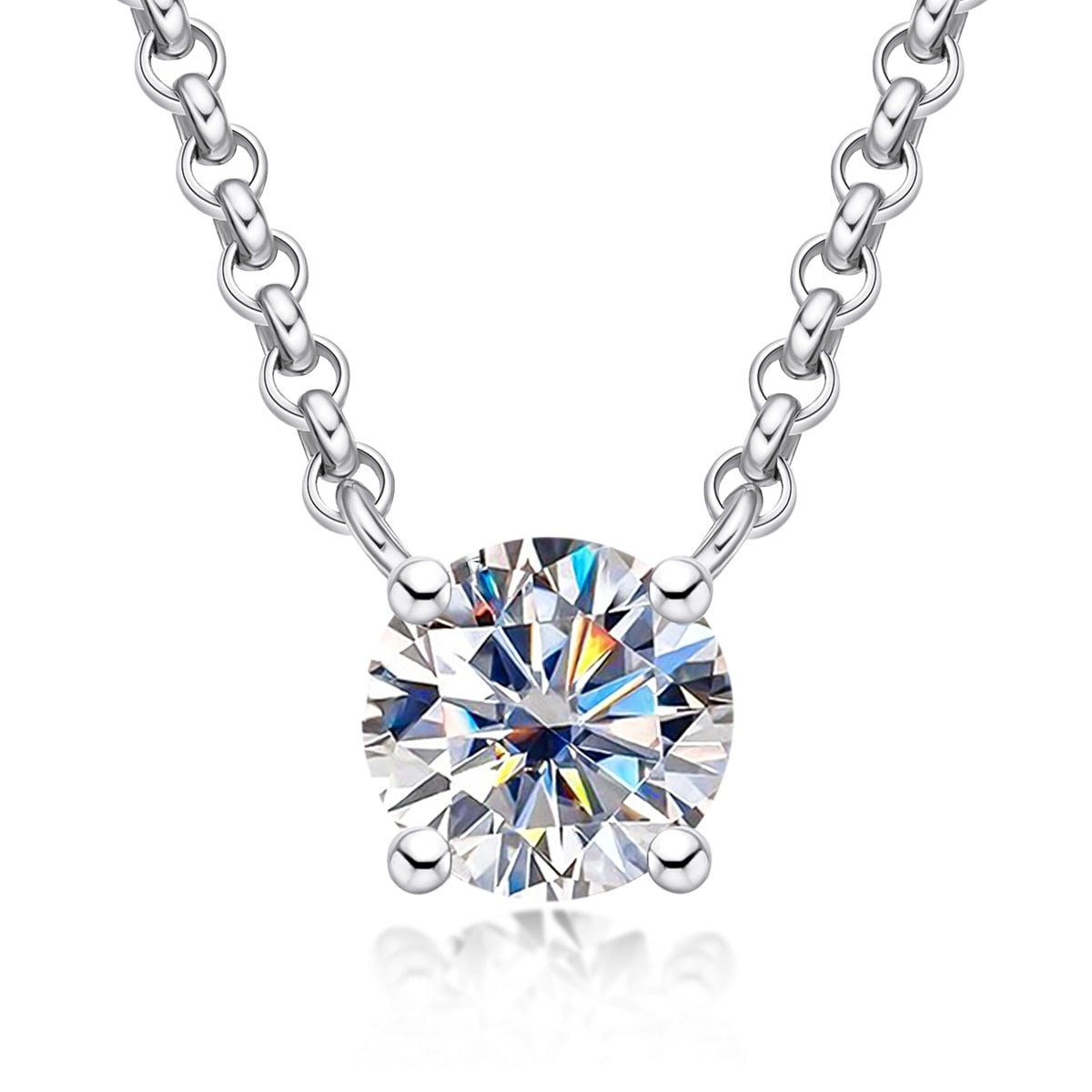 Colar Ponto de Luz 4 Garras Moissanite Moissanite - Momi Jewel