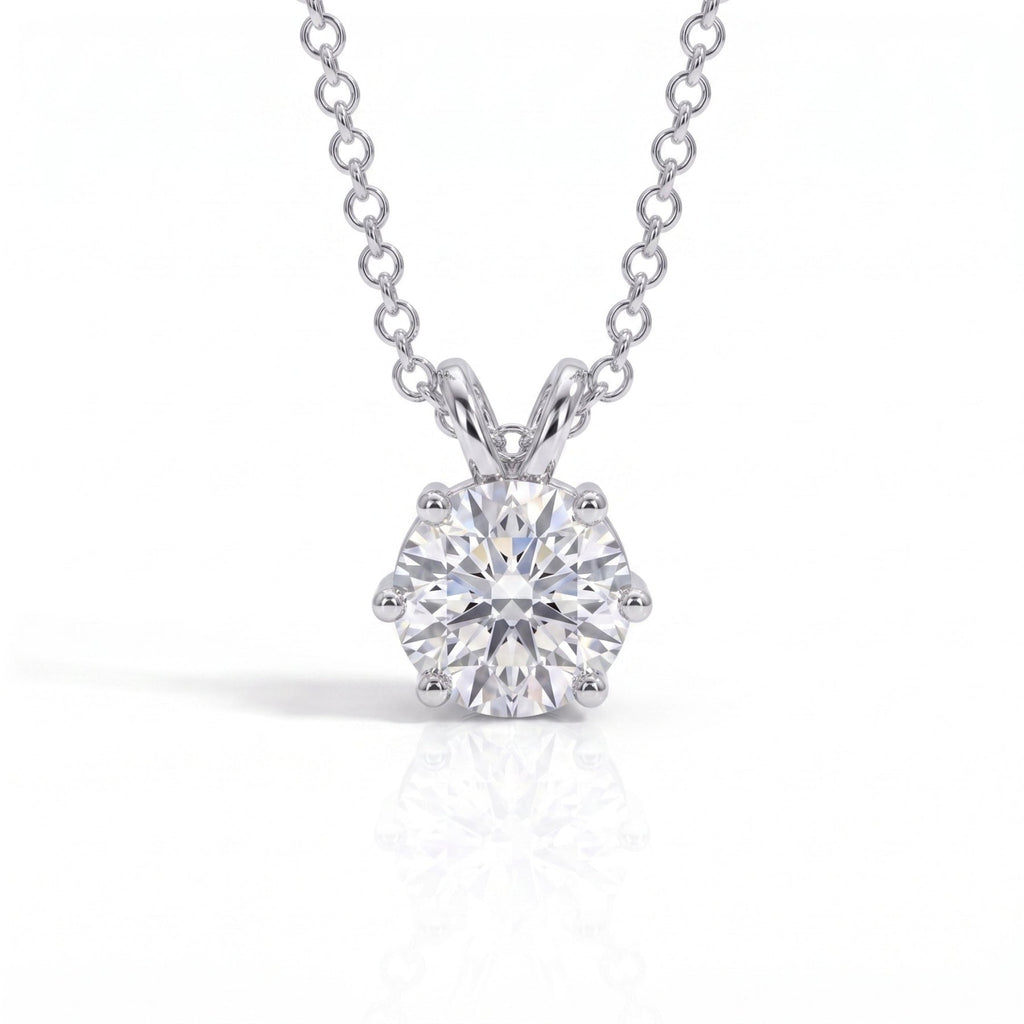 Colar Ponto de Luz 6 Garras Moissanite Moissanite - Momi Jewel