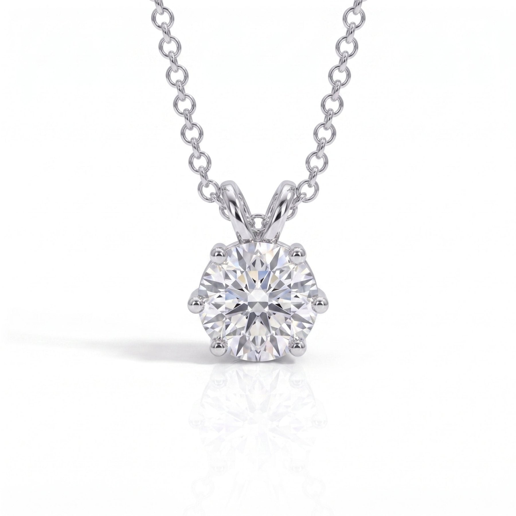Colar Ponto de Luz 6 Garras Moissanite Moissanite - Momi Jewel
