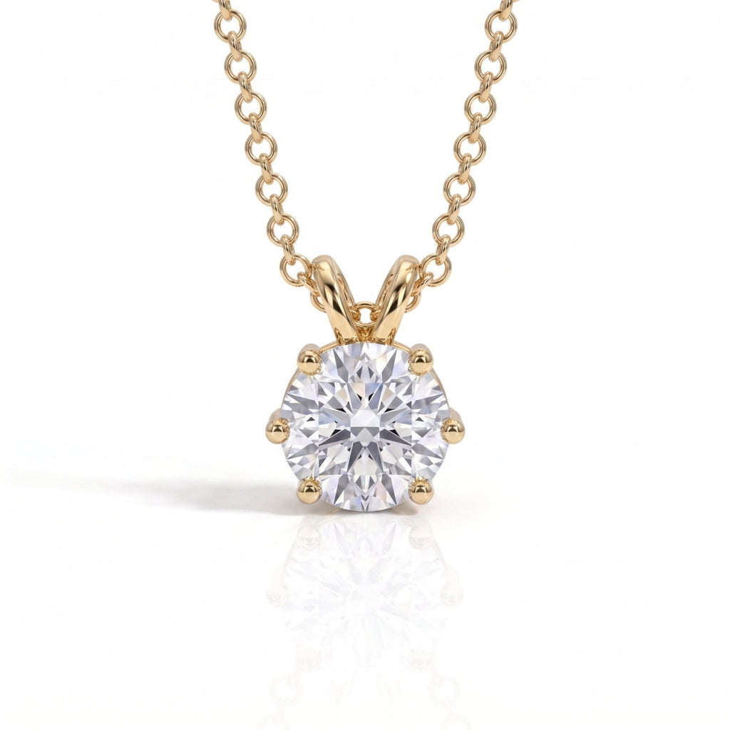 Colar Ponto de Luz 6 Garras Moissanite Moissanite - Momi Jewel