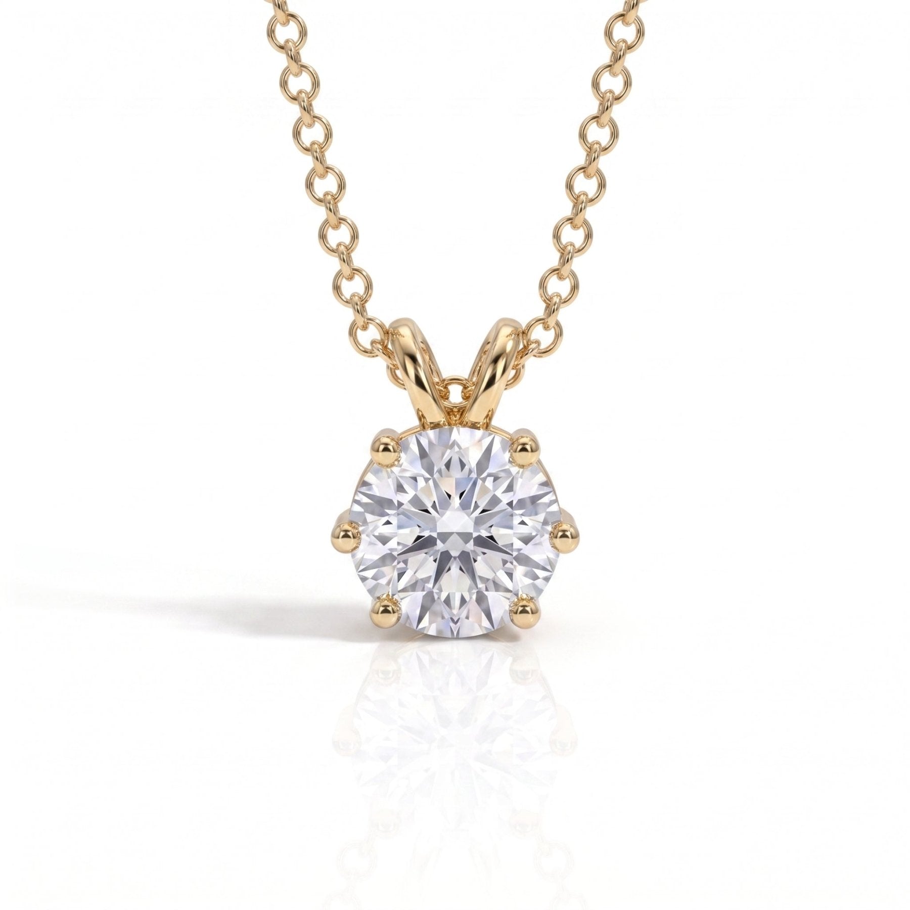 Colar Ponto de Luz 6 Garras Moissanite Moissanite - Momi Jewel