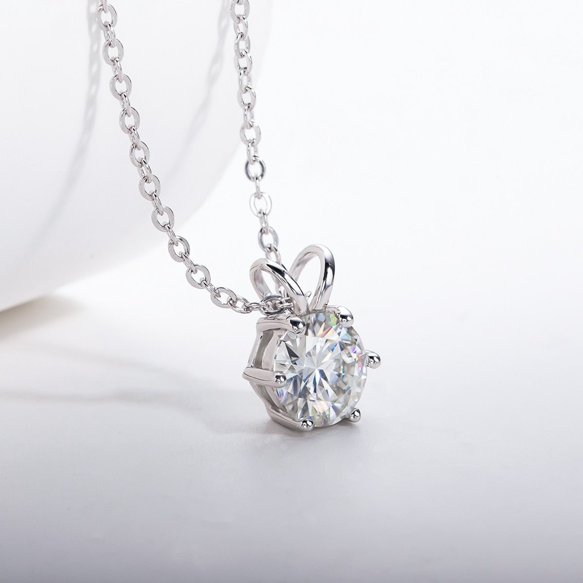 Colar Ponto de Luz 6 Garras Moissanite Moissanite - Momi Jewel