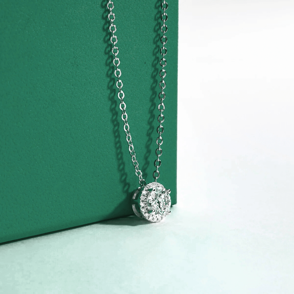 Colar Round Moissanite Moissanite - Momi Jewel
