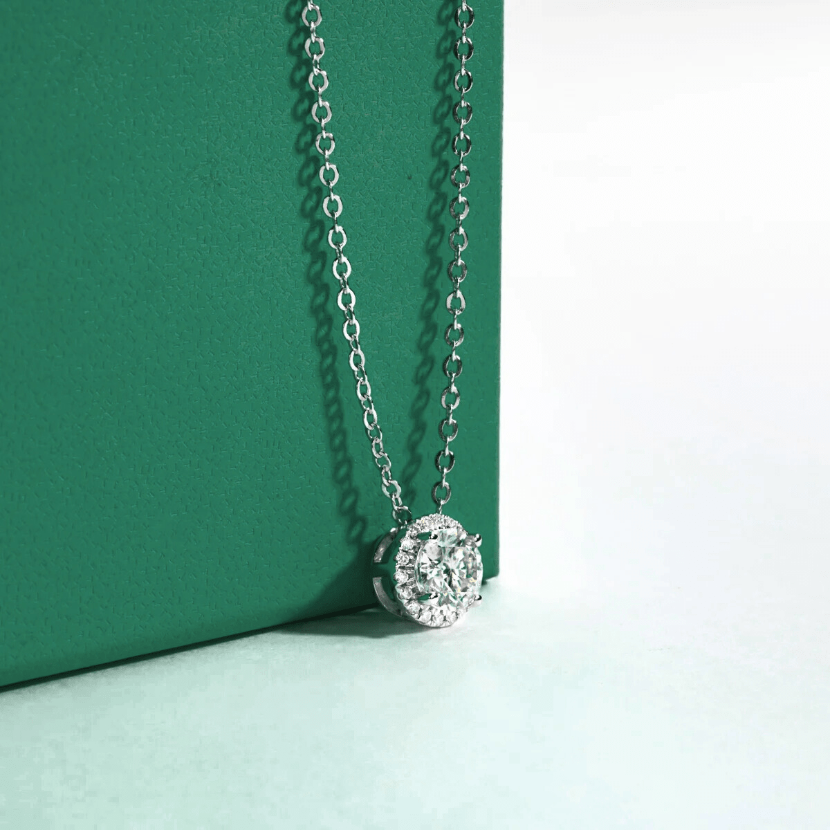 Colar Round Moissanite Moissanite - Momi Jewel