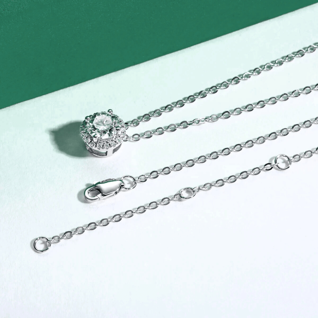 Colar Round Moissanite Moissanite - Momi Jewel