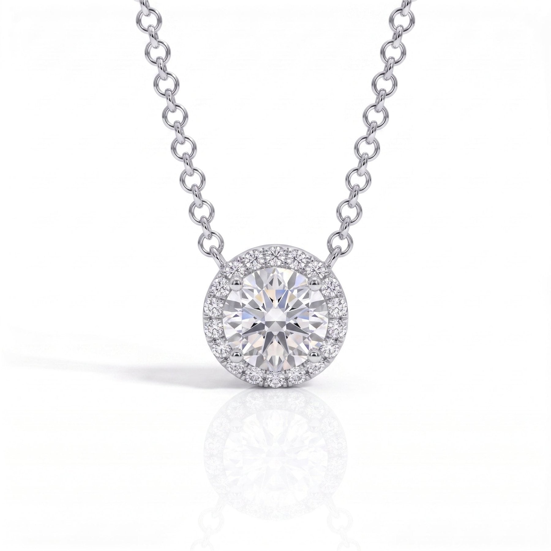 Colar Round Moissanite Moissanite - Momi Jewel