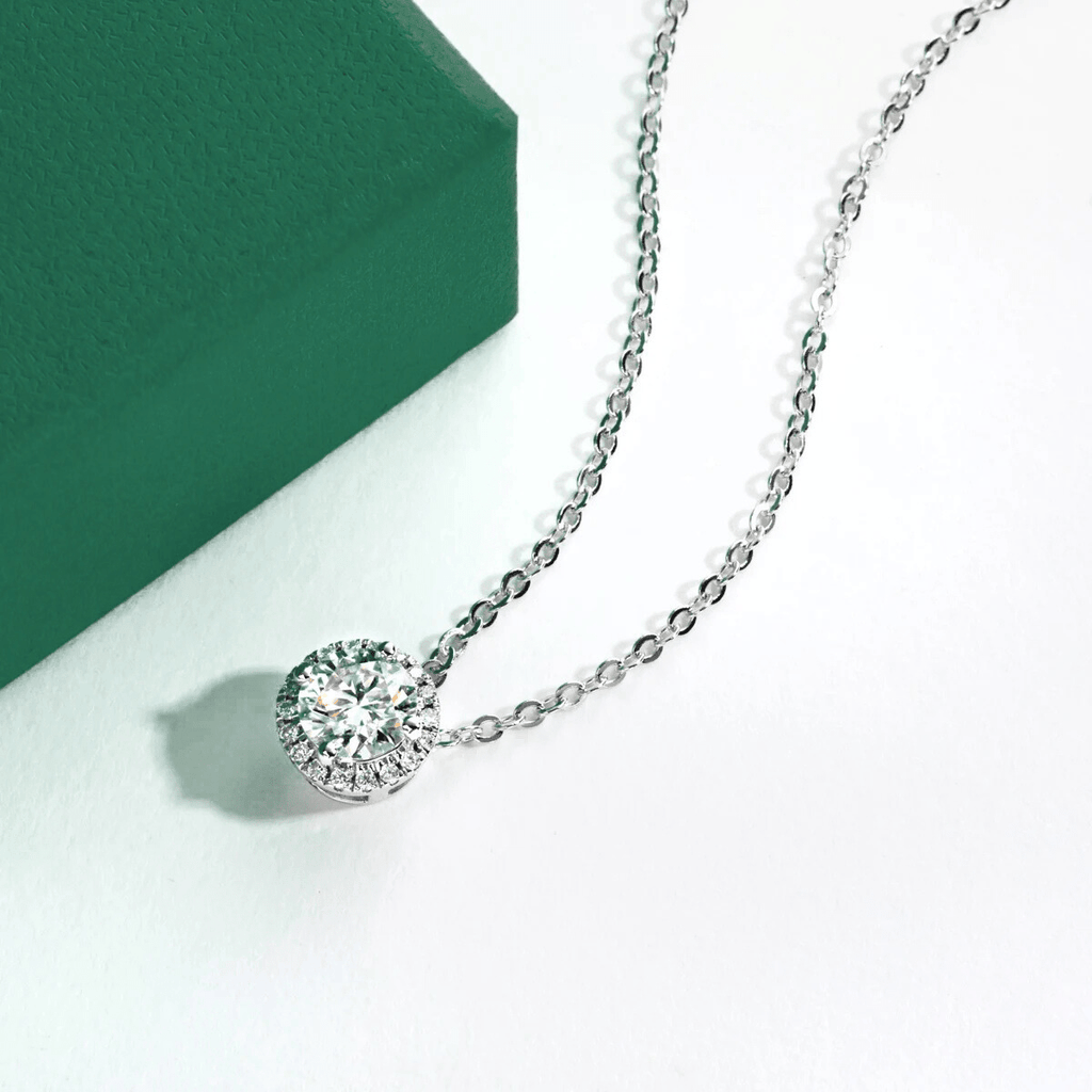 Colar Round Moissanite Moissanite - Momi Jewel