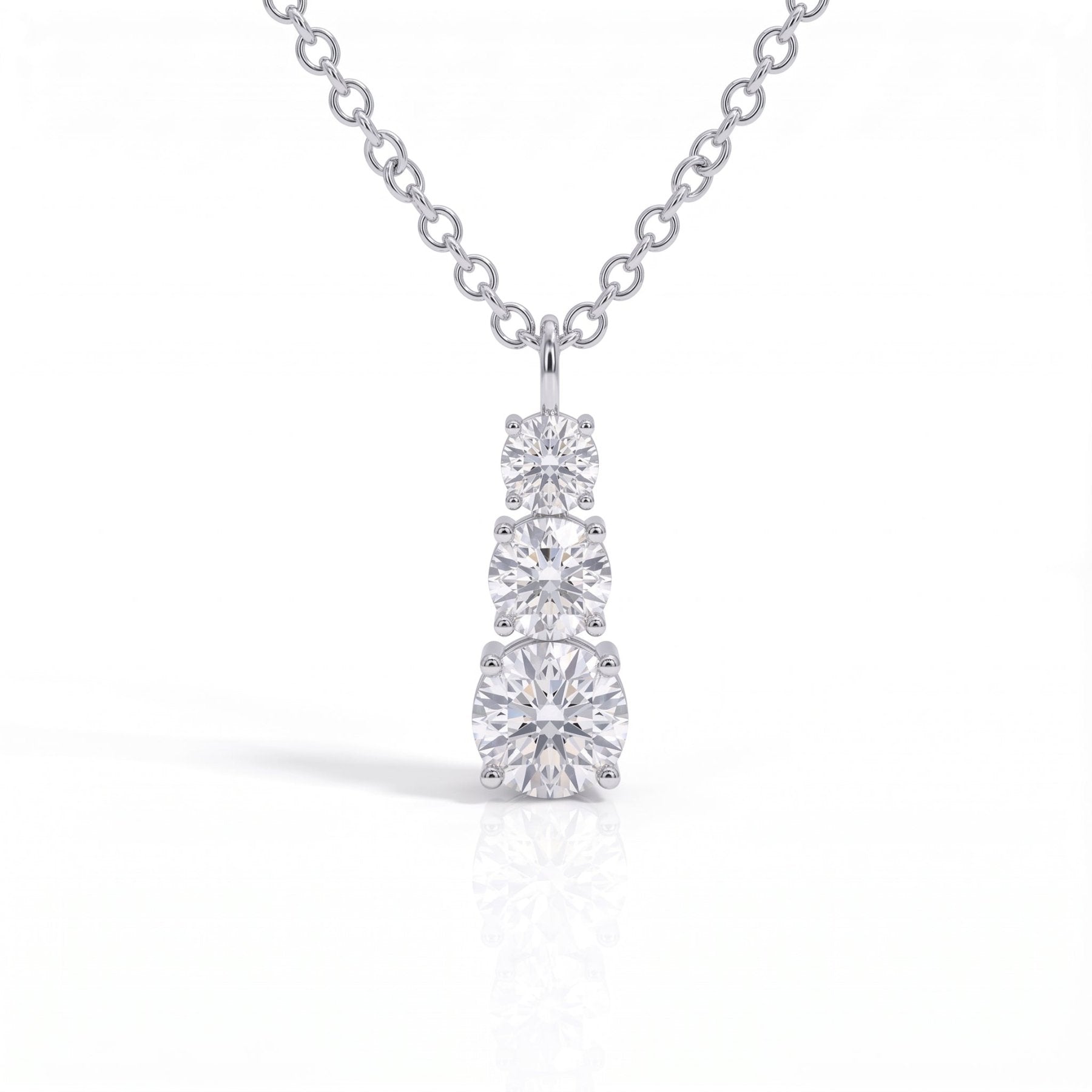 Colar Trilogy Brilhante Moissanite Moissanite - Momi Jewel