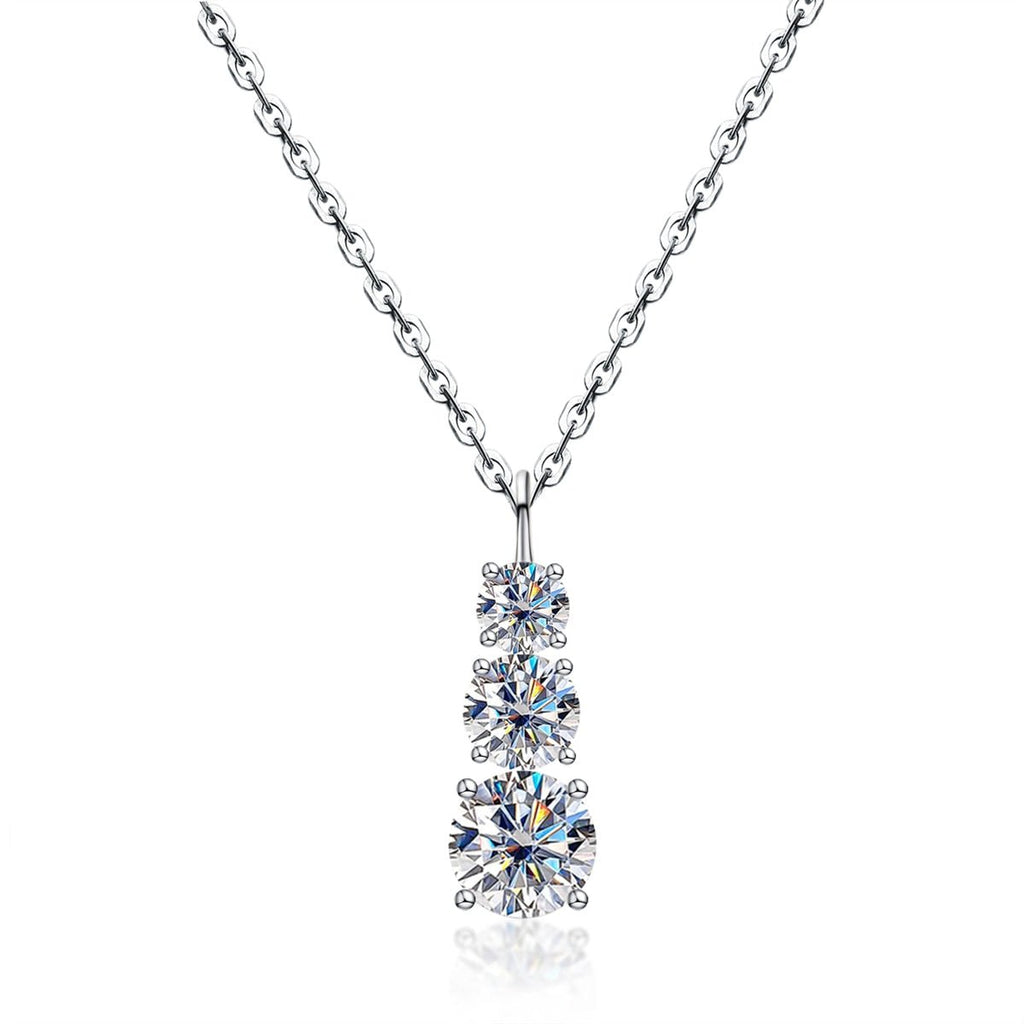 Colar Trilogy Brilhante Moissanite Moissanite - Momi Jewel
