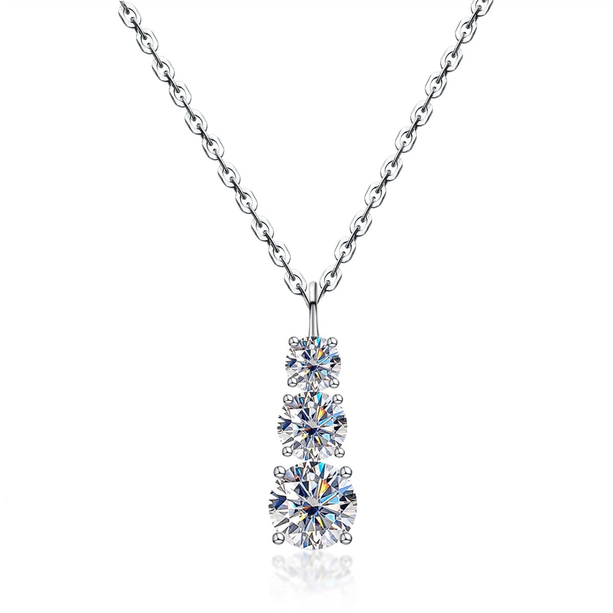Colar Trilogy Brilhante Moissanite Moissanite - Momi Jewel
