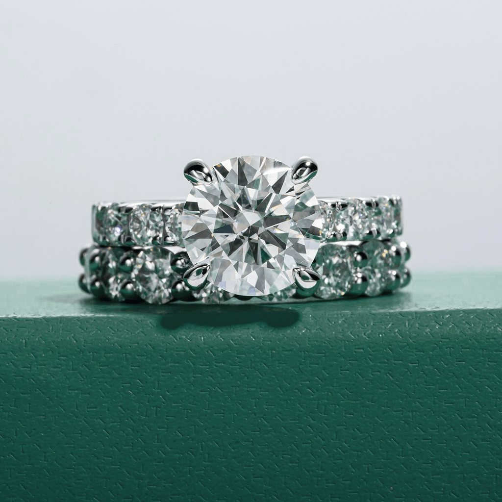Conjunto Anel Jasmin e Aliança Wedding Moissanite - Momi Jewel