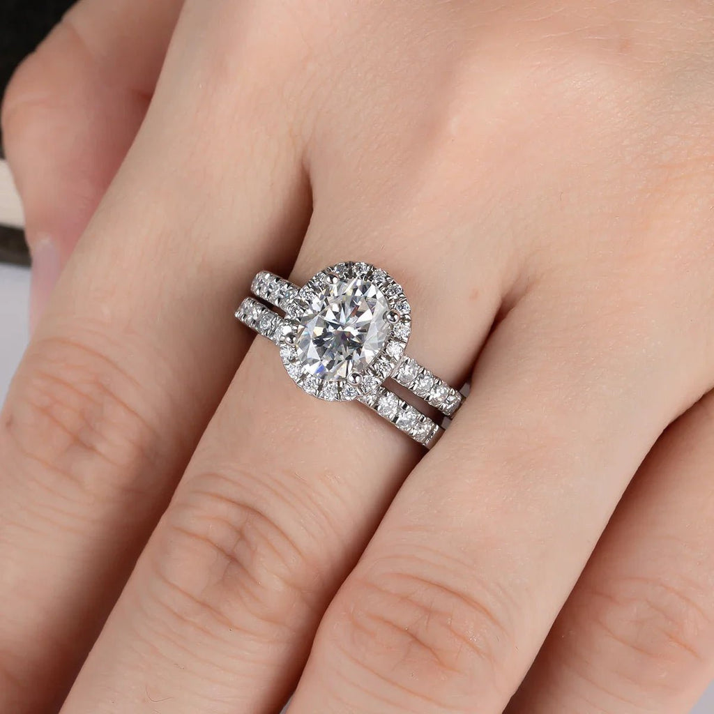 Conjunto Oval Moissanite Moissanite - Momi Jewel
