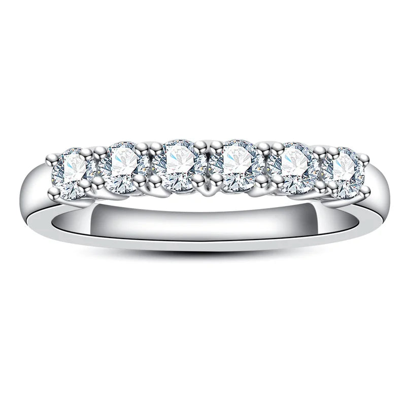 Meia Aliança 60 Pontos Moissanite Meia Aliança