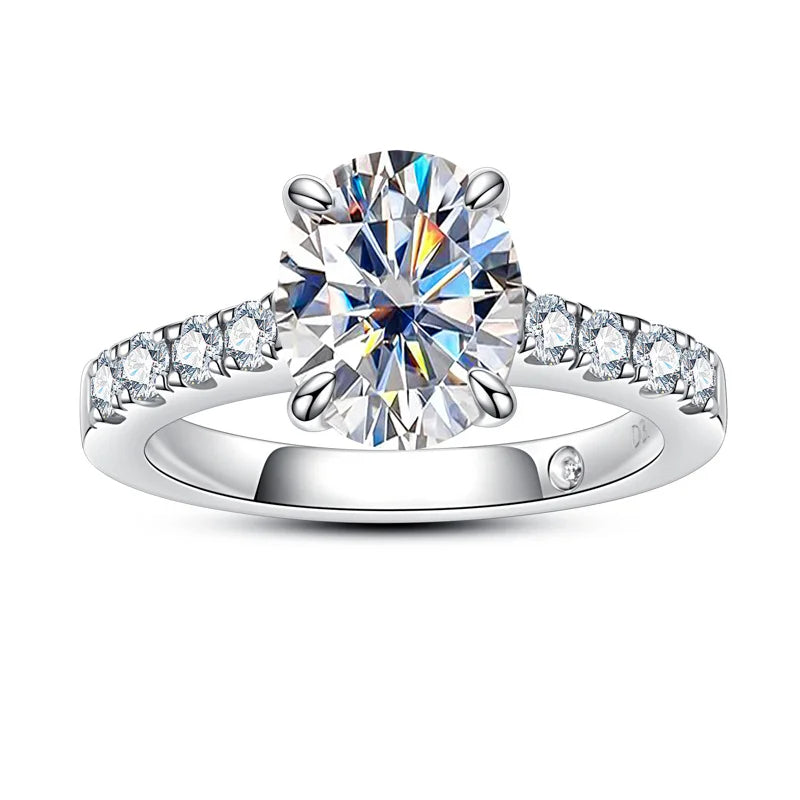 Anel Lucienne Oval Moissanite Anel Solitário