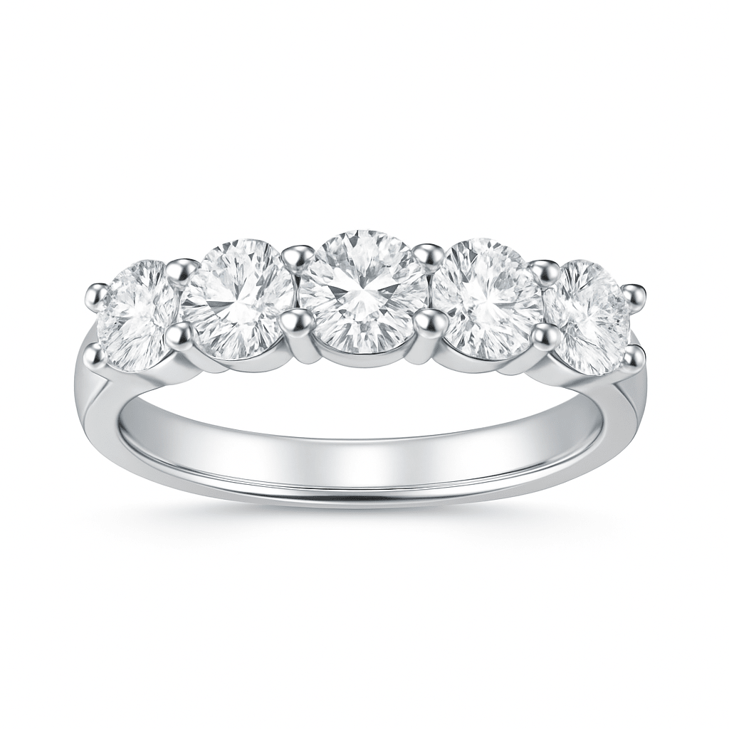 Meia Aliança 150 Pontos Moissanite Moissanite - Momi Jewel